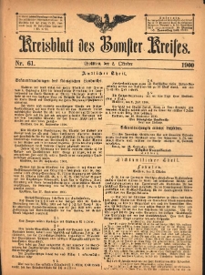 Kreisblatt des Bomster Kreises 1900.10.02 No.61