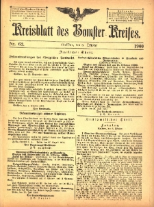 Kreisblatt des Bomster Kreises 1900.10.05 No.62