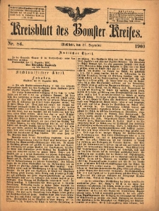 Kreisblatt des Bomster Kreises 1900.12.21 No.84