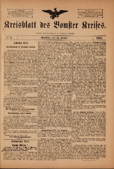 Kreisblatt des Bomster Kreises 1901.01.25 No.7
