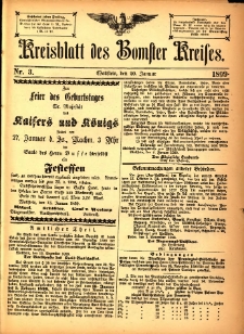 Kreisblatt des Bomster Kreises 1899.01.20 No.3