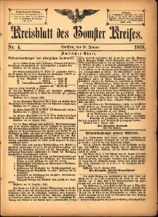 Kreisblatt des Bomster Kreises 1899.01.27 No.4