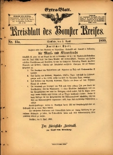 Kreisblatt des Bomster Kreises: Extra-Blatt 1899.04.05 No.13a