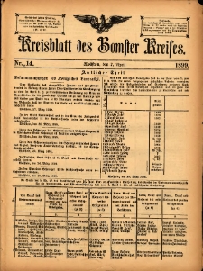 Kreisblatt des Bomster Kreises 1899.04.07 No.14