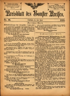 Kreisblatt des Bomster Kreises 1899.06.30 No.26