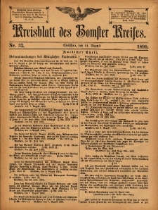 Kreisblatt des Bomster Kreises 1899.08.11 No.32