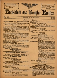 Kreisblatt des Bomster Kreises 1899.09.29 No.39