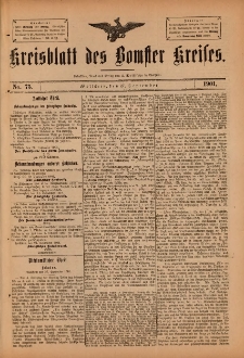 Kreisblatt des Bomster Kreises 1901.09.27 No.75