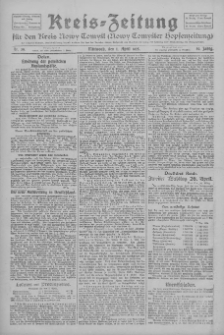 Kreis-Zeitung für d. Kreis Nowy-Tomysl: zugl. Nowy-Tomysler Hopfenzeitung 1925.04.01 Jg.50 Nr39