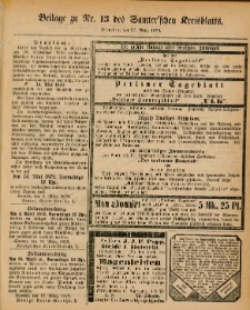 Beilage zur Nr.13 des Samterchen Kreisblatts = Dodatek do Nr.13 dziennika powiatowego Szamotulskiego 1879.03.27 Jg.25