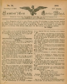 Samtersches Kreis-Blatt = Dziennik Powiatu Szamotulskiego 1879.04.03 Jg.25 Nr14