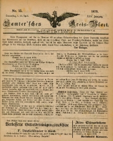 Samtersches Kreis-Blatt = Dziennik Powiatu Szamotulskiego 1879.04.10 Jg.25 Nr15