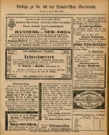 Beilage zur Nr.19 des Samterchen Kreisblatts = Dodatek do Nr.19 dziennika powiatowego Szamotulskiego 1879.05.08 Jg.25