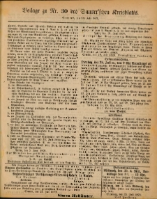 Beilage zur Nr.30 des Samterchen Kreisblatts = Dodatek do Nr.30 dziennika powiatowego Szamotulskiego 1879.07.24 Jg.25