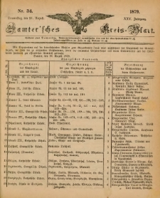 Samtersches Kreis-Blatt = Dziennik Powiatu Szamotulskiego 1879.08.21 Jg.25 Nr34