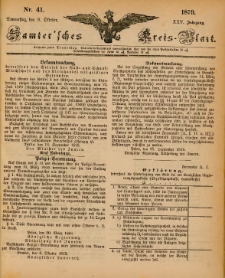 Samtersches Kreis-Blatt = Dziennik Powiatu Szamotulskiego 1879.10.09 Jg.25 Nr41