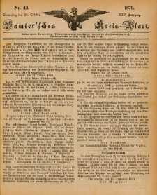 Samtersches Kreis-Blatt = Dziennik Powiatu Szamotulskiego 1879.10.23 Jg.25 Nr43