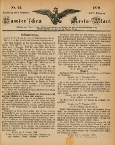 Samtersches Kreis-Blatt = Dziennik Powiatu Szamotulskiego 1879.11.06 Jg.25 Nr45