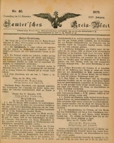 Samtersches Kreis-Blatt = Dziennik Powiatu Szamotulskiego 1879.11.13 Jg.25 Nr46