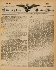 Samtersches Kreis-Blatt = Dziennik Powiatu Szamotulskiego 1879.11.20 Jg.25 Nr47