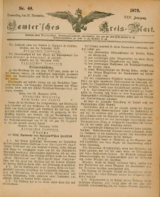 Samtersches Kreis-Blatt = Dziennik Powiatu Szamotulskiego 1879.11.27 Jg.25 Nr48