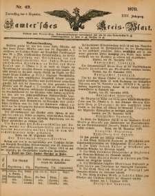 Samtersches Kreis-Blatt = Dziennik Powiatu Szamotulskiego 1879.12.04 Jg.25 Nr49