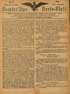 Samtersches Kreis-Blatt = Dziennik Powiatu Szamotulskiego 1886.01.02 Jg.32 Nr1