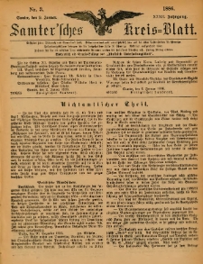 Samtersches Kreis-Blatt = Dziennik Powiatu Szamotulskiego 1886.01.09 Jg.32 Nr3