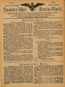 Samtersches Kreis-Blatt = Dziennik Powiatu Szamotulskiego 1886.01.15 Jg.32 Nr5