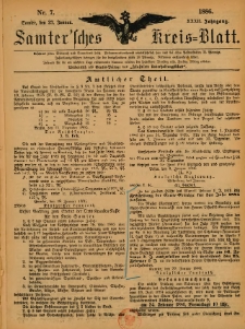 Samtersches Kreis-Blatt = Dziennik Powiatu Szamotulskiego 1886.01.23 Jg.32 Nr7