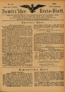 Samtersches Kreis-Blatt = Dziennik Powiatu Szamotulskiego 1886.02.27 Jg.32 Nr17