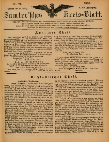 Samtersches Kreis-Blatt = Dziennik Powiatu Szamotulskiego 1886.03.13 Jg.32 Nr21