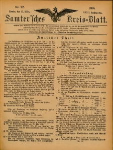 Samtersches Kreis-Blatt = Dziennik Powiatu Szamotulskiego 1886.03.17 Jg.32 Nr22