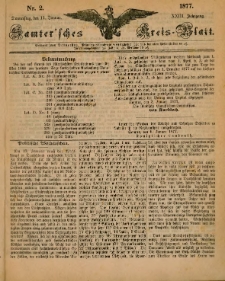 Samtersches Kreis-Blatt = Dziennik Powiatu Szamotulskiego 1877.01.11 Jg.23 Nr2