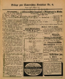 Beilage zum Nr.6 des Samterschen Kreisblatt = Dodatek do Nr.6 dziennika powiatowego Szamotulskiego 1877.02.08 Jg.23