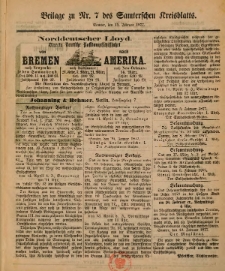 Beilage zu Nr.7 des Samterschen Kreisblatts = Dodatek do Nr.7 dziennika powiatowego Szamotulskiego 1877.02.15 Jg.23