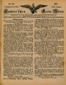 Samtersches Kreis-Blatt = Dziennik Powiatu Szamotulskiego 1877.03.29 Jg.23 Nr13