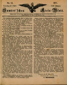 Samtersches Kreis-Blatt = Dziennik Powiatu Szamotulskiego 1877.04.05 Jg.23 Nr14