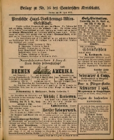Beilage zu Nr.16 des Samterschen Kreisblatts = Dodatek do Nr.16 dziennika powiatowego Szamotulskiego 1877.04.19 Jg.23