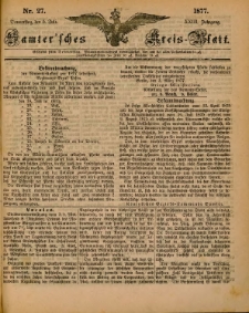 Samtersches Kreis-Blatt = Dziennik Powiatu Szamotulskiego 1877.07.05 Jg.23 Nr27