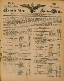 Samtersches Kreis-Blatt = Dziennik Powiatu Szamotulskiego 1877.08.02 Jg.23 Nr31