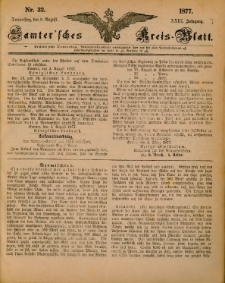 Samtersches Kreis-Blatt = Dziennik Powiatu Szamotulskiego 1877.08.09 Jg.23 Nr32