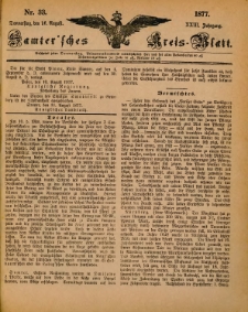 Samtersches Kreis-Blatt = Dziennik Powiatu Szamotulskiego 1877.08.16 Jg.23 Nr33