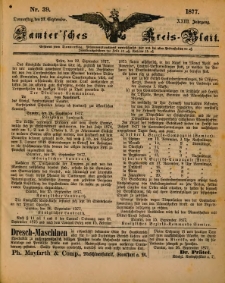 Samtersches Kreis-Blatt = Dziennik Powiatu Szamotulskiego 1877.09.27 Jg.23 Nr39