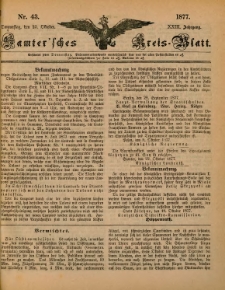 Samtersches Kreis-Blatt = Dziennik Powiatu Szamotulskiego 1877.10.25 Jg.23 Nr43
