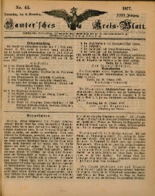 Samtersches Kreis-Blatt = Dziennik Powiatu Szamotulskiego 1877.11.08 Jg.23 Nr45