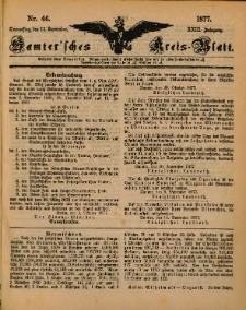 Samtersches Kreis-Blatt = Dziennik Powiatu Szamotulskiego 1877.11.15 Jg.23 Nr46