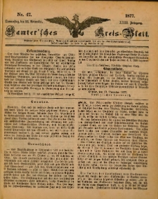 Samtersches Kreis-Blatt = Dziennik Powiatu Szamotulskiego 1877.11.22 Jg.23 Nr47