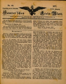 Samtersches Kreis-Blatt = Dziennik Powiatu Szamotulskiego 1877.11.29 Jg.23 Nr48