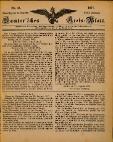 Samtersches Kreis-Blatt = Dziennik Powiatu Szamotulskiego 1877.12.20 Jg.23 Nr51
